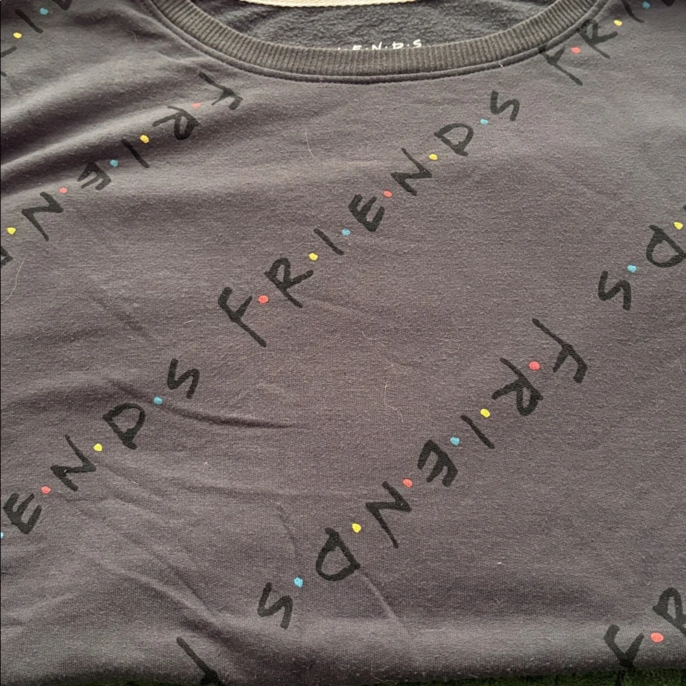 Friends Pajama Lounge Sleep Top All Over Friends Print Long Sleeve Gray 3X - Picture 4 of 7